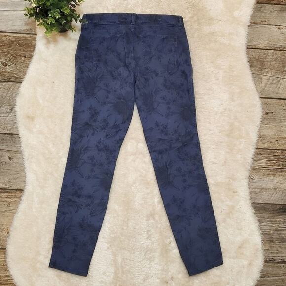 GAP Factory Leggings Blue with Black Floral Print, Size 8R - Picture 6 of 6